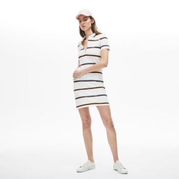 Lacoste Stretch Cotton Polo Dress - Šaty Dámské Bílé | CZ-vrbGDb